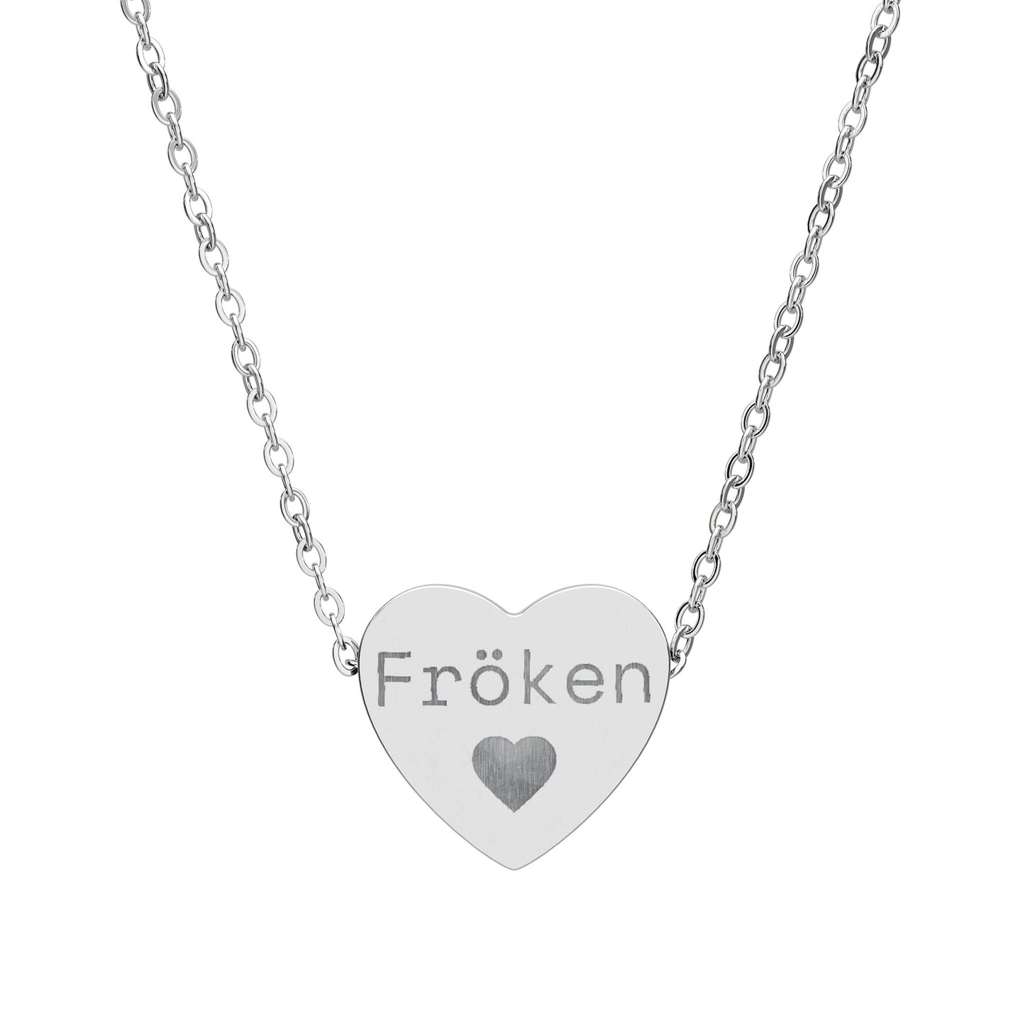 Fröken - Hjärthalsband med gravyr