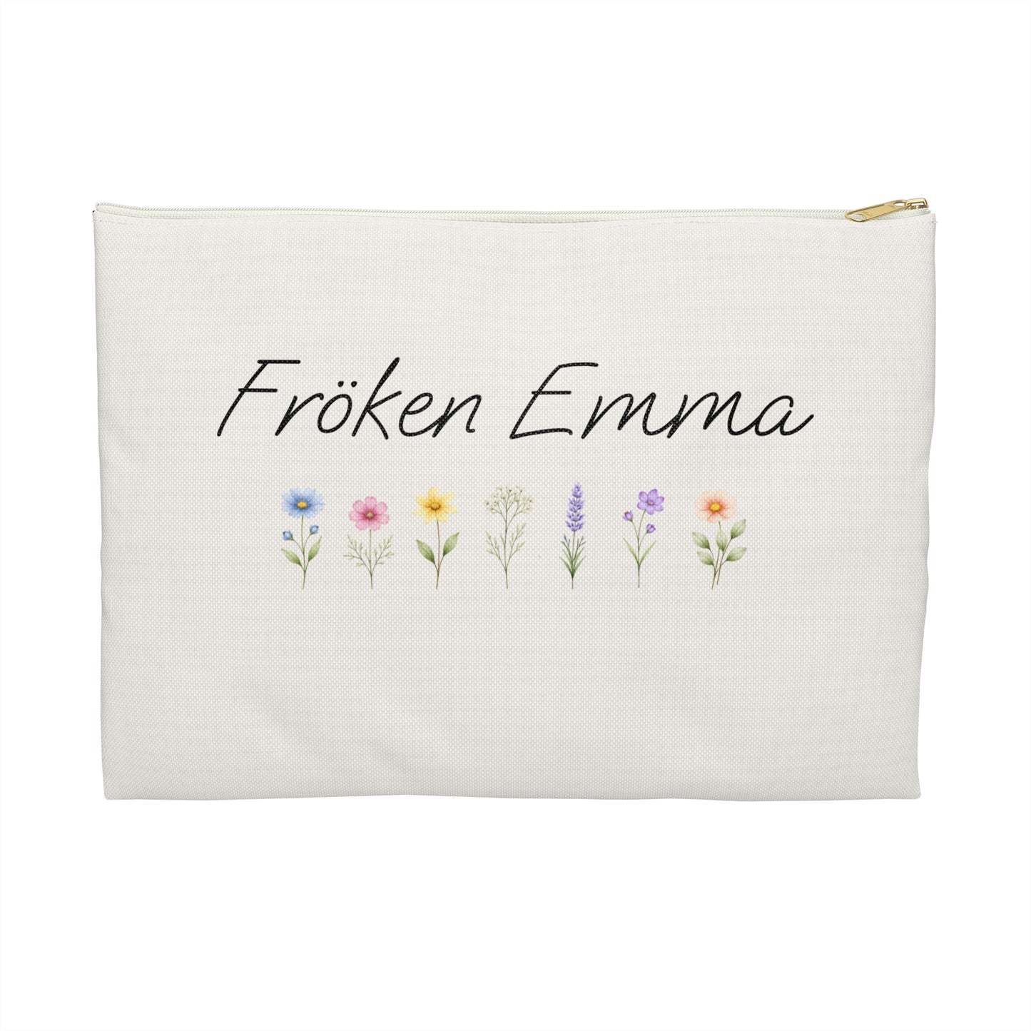 Personligt pennskrin – [Namn] med blommor