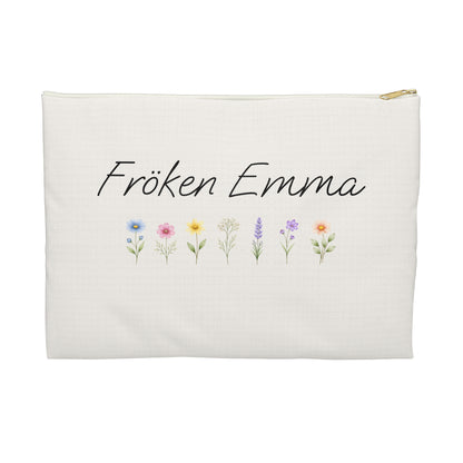 Personligt pennskrin – [Namn] med blommor