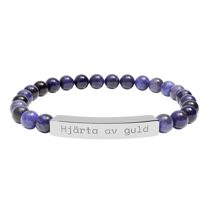 Hjärta av guld - Armband med natursten
