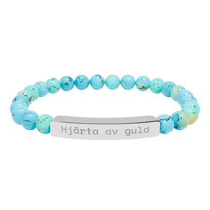 Hjärta av guld - Armband med natursten