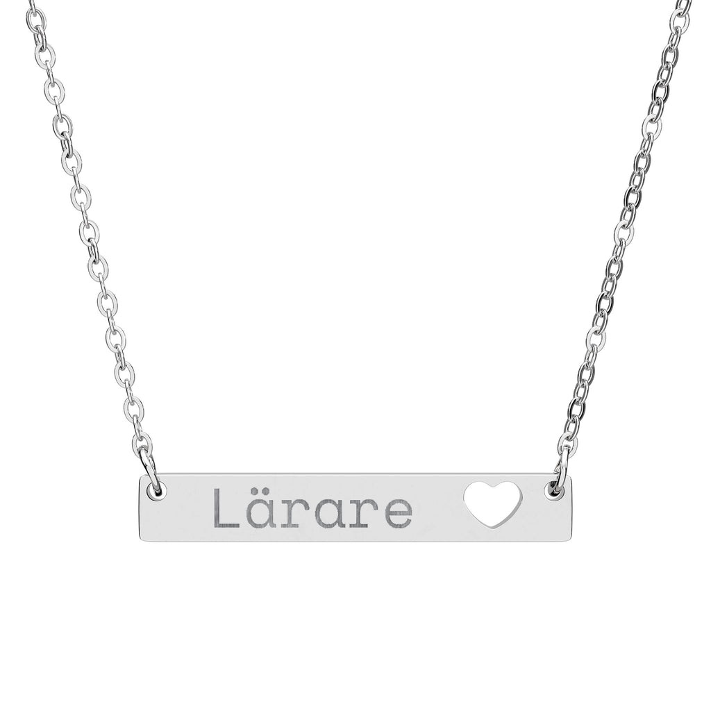 Lärare - Halsband med utskuren hjärtform (gravyr)