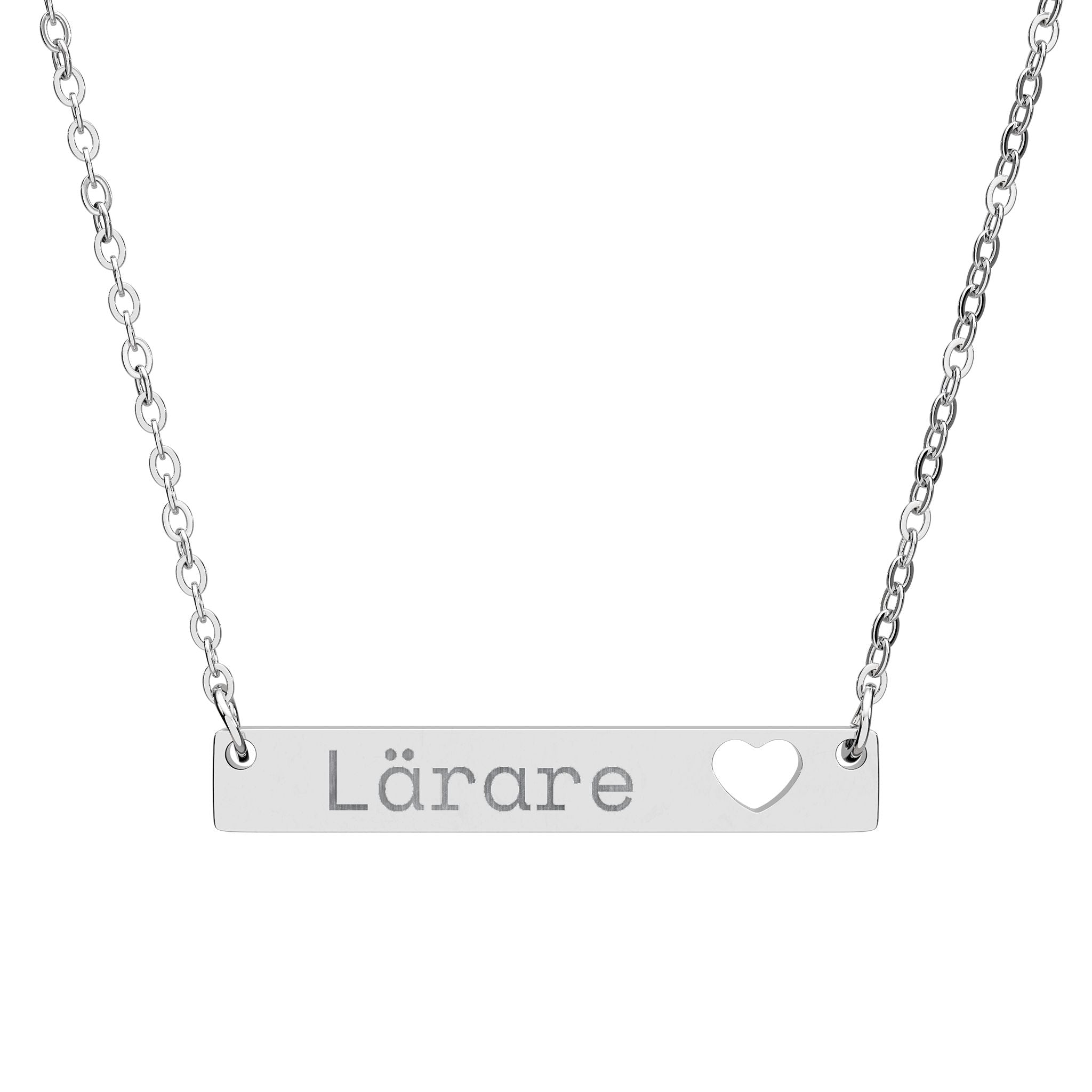 Lärare - Halsband med utskuren hjärtform (gravyr)