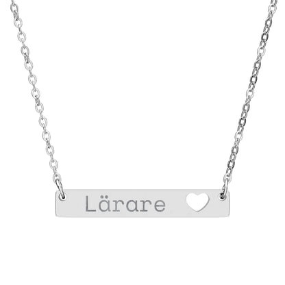 Lärare - Halsband med utskuren hjärtform (gravyr)