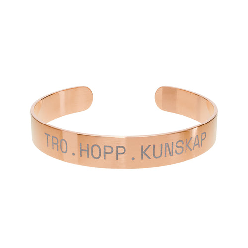 Tro.hopp.kunskap - Graverat manschettarmband