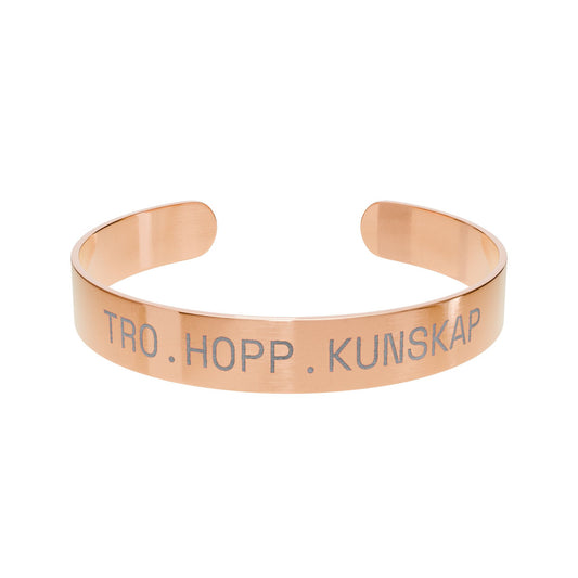Tro.hopp.kunskap - Graverat manschettarmband