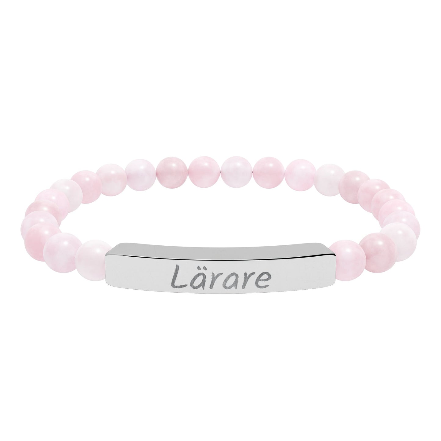 Natural Stone Stretch Bar Bracelet (Engraving)