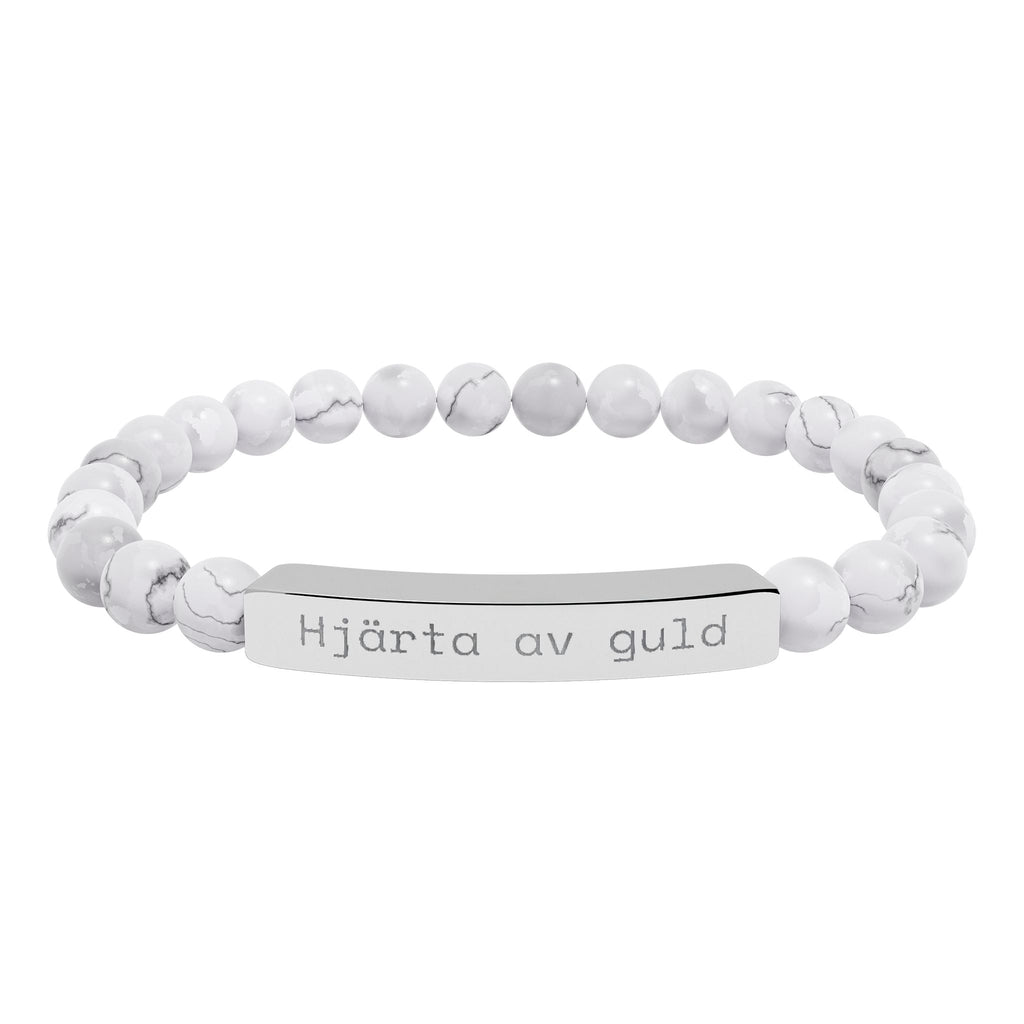 Hjärta av guld - Armband med natursten