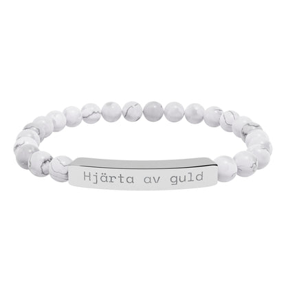 Hjärta av guld - Armband med natursten