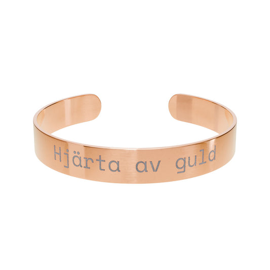 Hjärta av guld - Graverat manschettarmband
