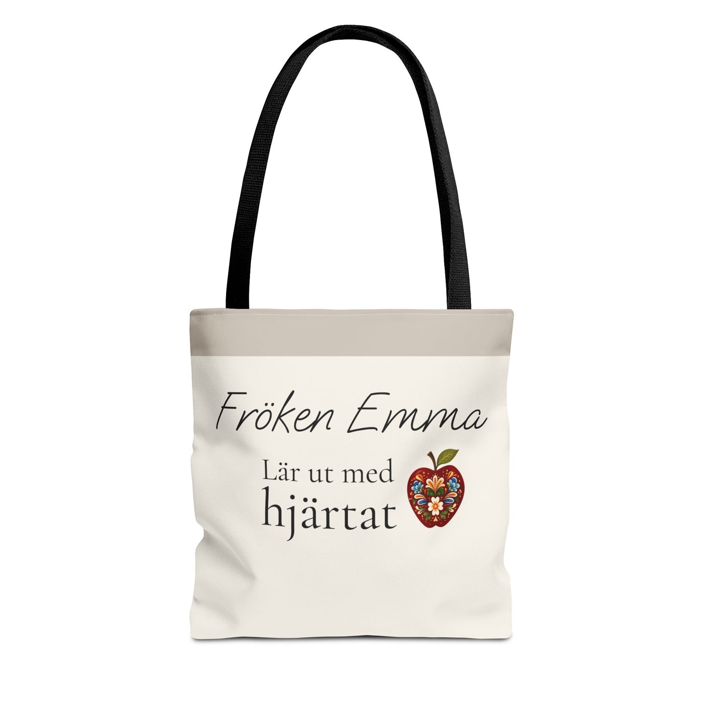 Personlig tygpåse till lärare med namn – lär ut med hjärtat present