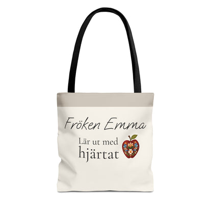 Personlig tygpåse till lärare med namn – lär ut med hjärtat present