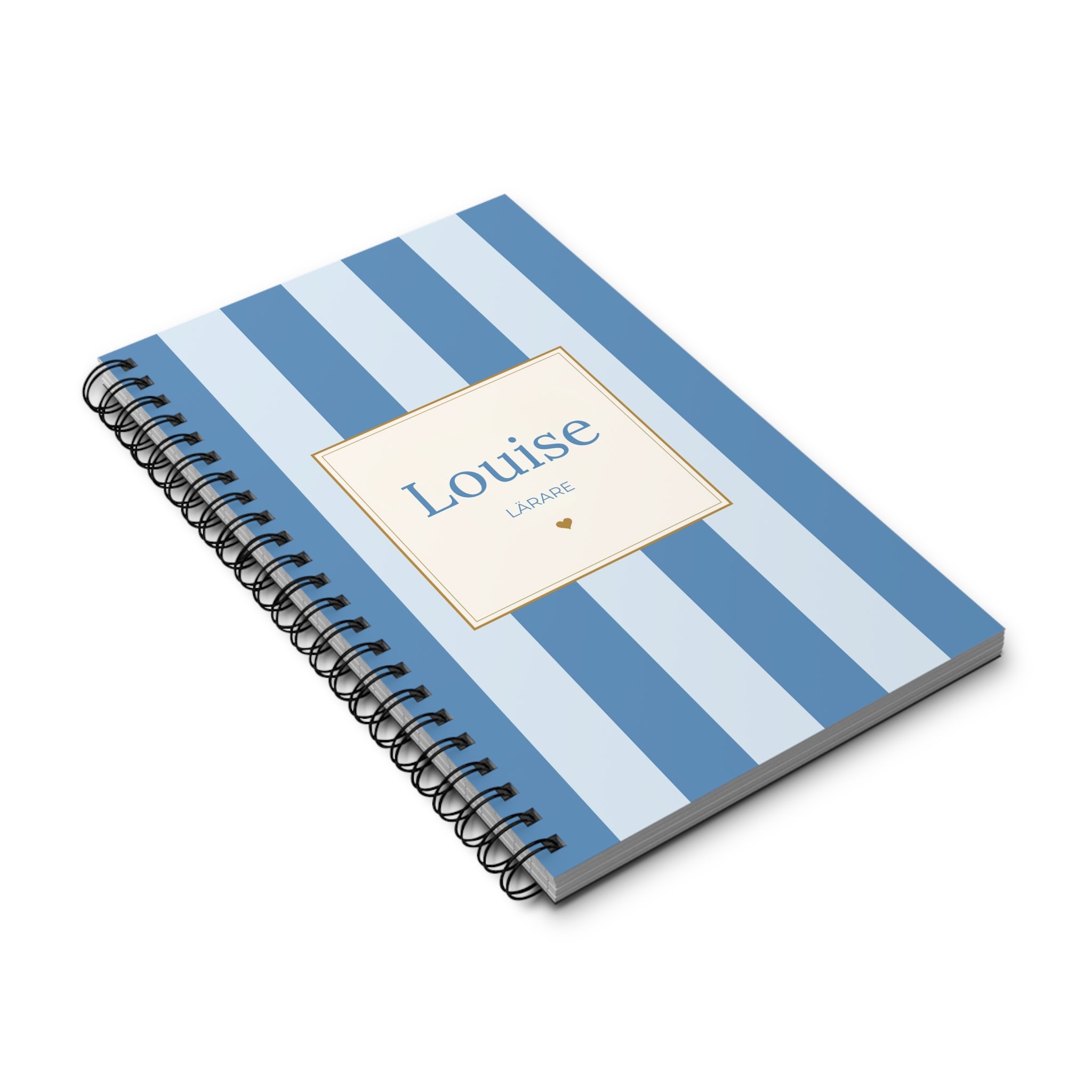 Personlig anteckningsbok till lärare med egen text – Klassisk Blå