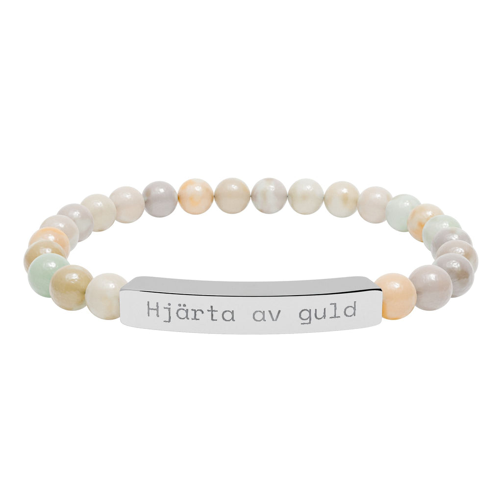 Hjärta av guld - Armband med natursten