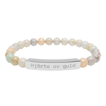Hjärta av guld - Armband med natursten