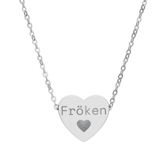 Fröken - Hjärthalsband med gravyr