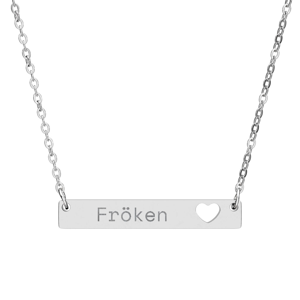 Fröken - Halsband med utskuren hjärtform (gravyr)