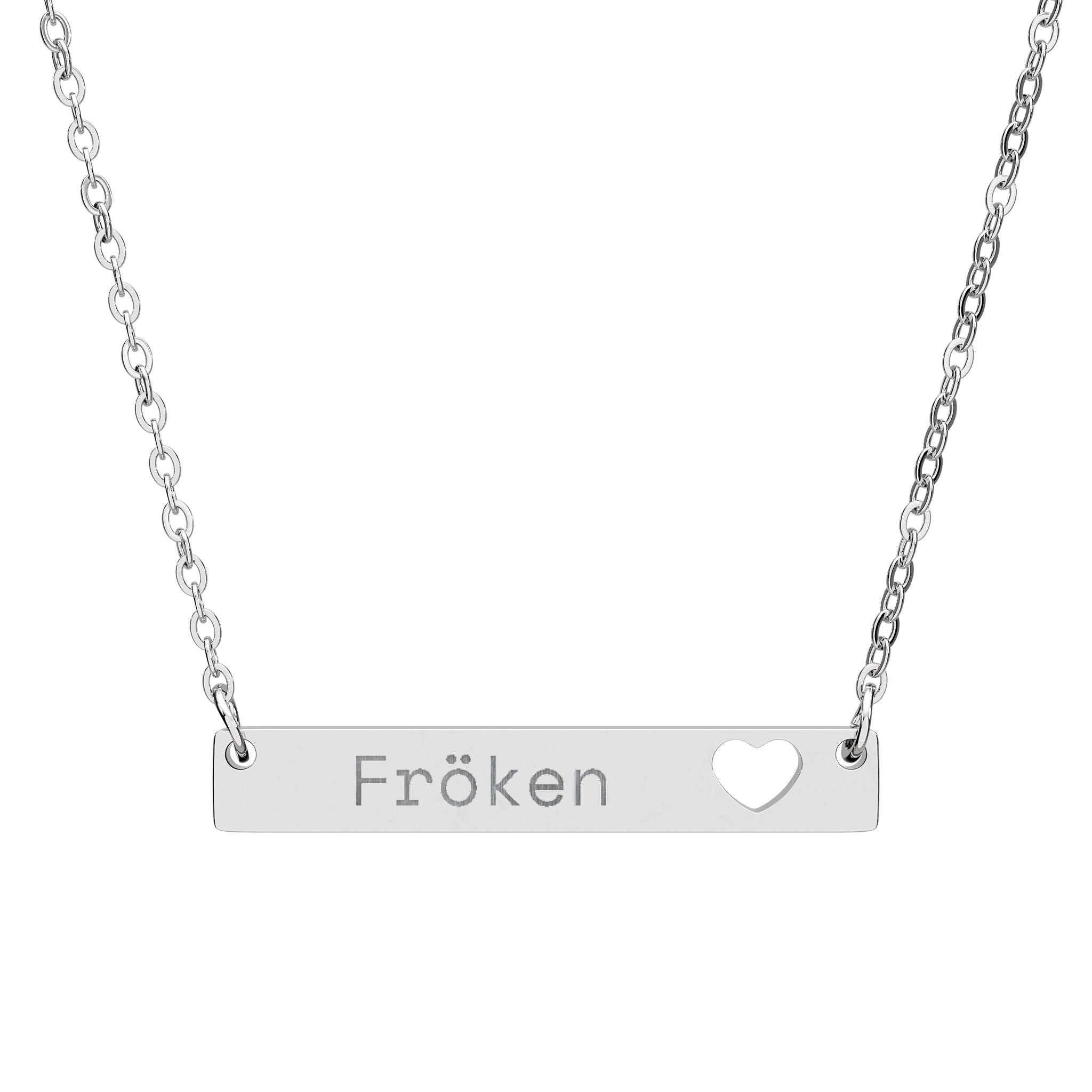 Fröken - Halsband med utskuren hjärtform (gravyr)