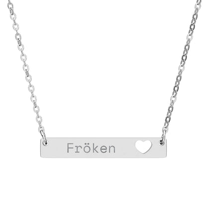 Fröken - Halsband med utskuren hjärtform (gravyr)