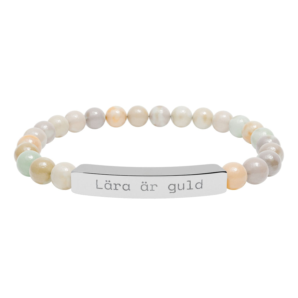 Lära är guld - Armband med natursten