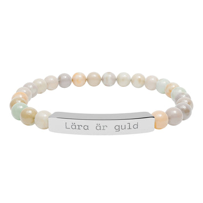 Lära är guld - Armband med natursten