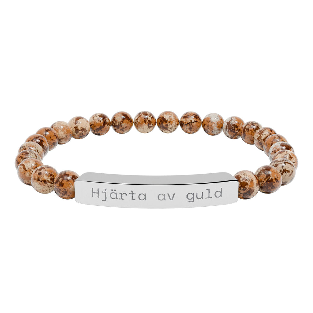 Hjärta av guld - Armband med natursten