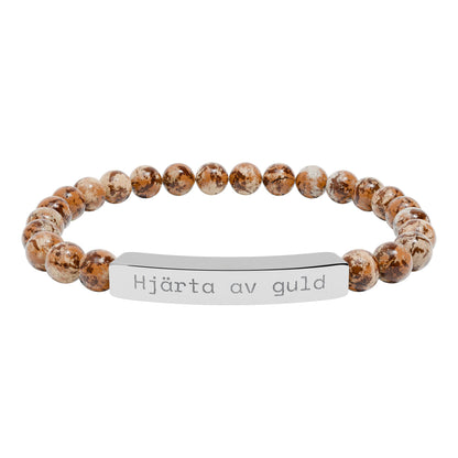 Hjärta av guld - Armband med natursten