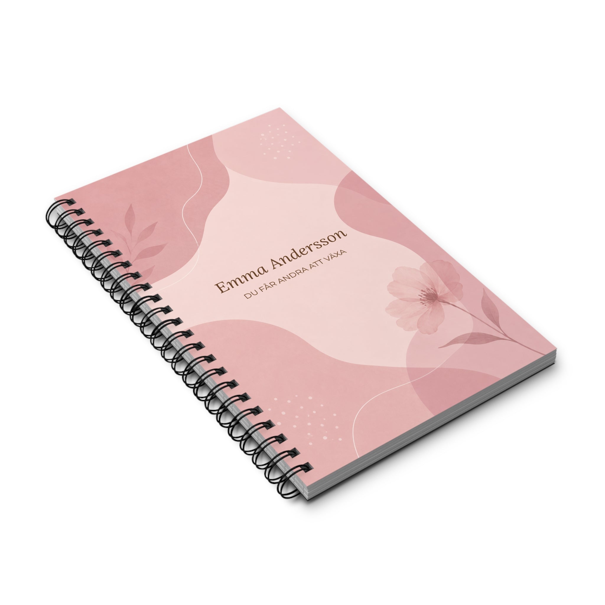 Personlig anteckningsbok med egen text – Mjuk Rosa