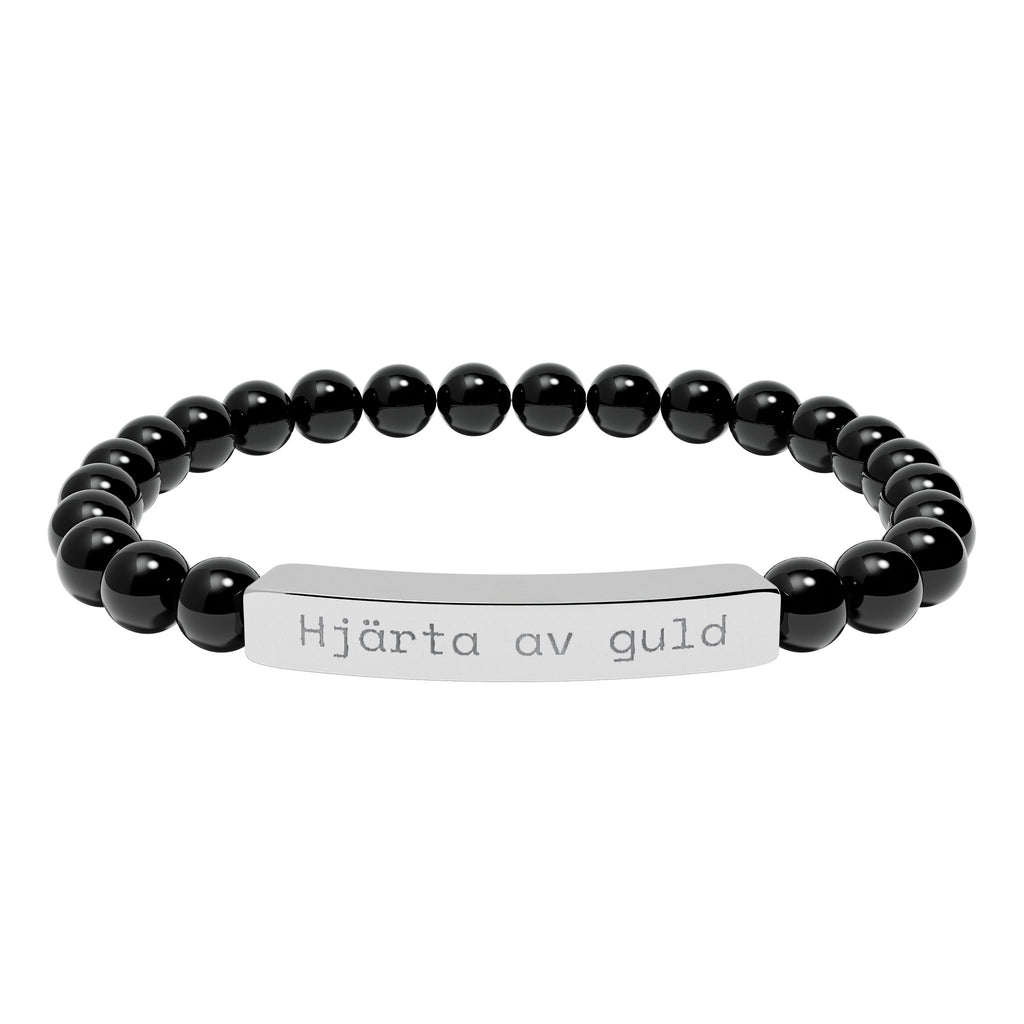 Hjärta av guld - Armband med natursten