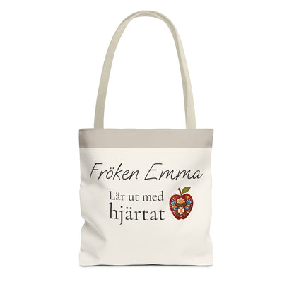 Personlig tygpåse till lärare med namn – lär ut med hjärtat present