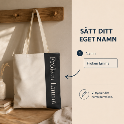 Personlig tygpåse till lärare med namn – modern present till pedagog