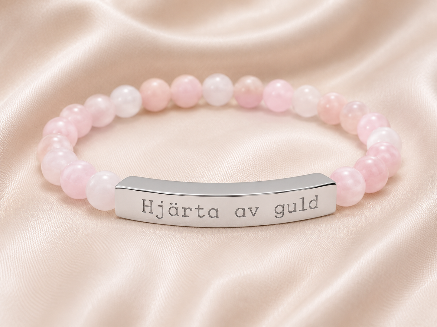 Hjärta av guld - Armband med natursten