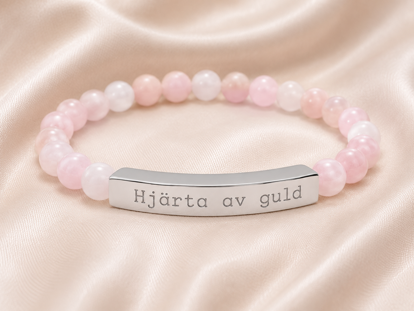 Hjärta av guld - Armband med natursten