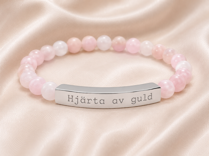 Hjärta av guld - Armband med natursten