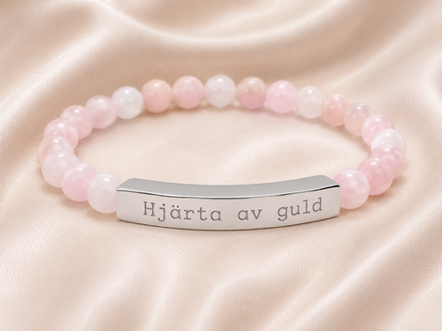 Hjärta av guld - Armband med natursten
