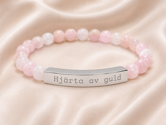 Hjärta av guld - Armband med natursten