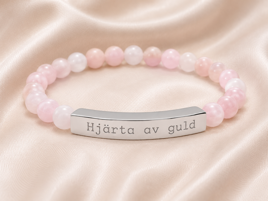 Hjärta av guld - Armband med natursten