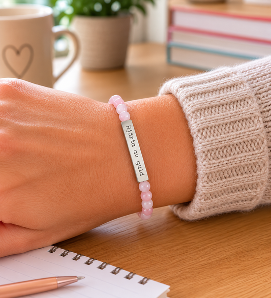 Hjärta av guld - Armband med natursten