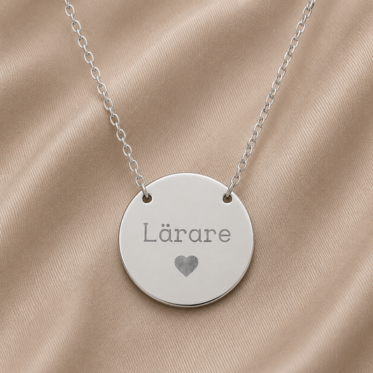 Lärare - Halsband med rund bricka