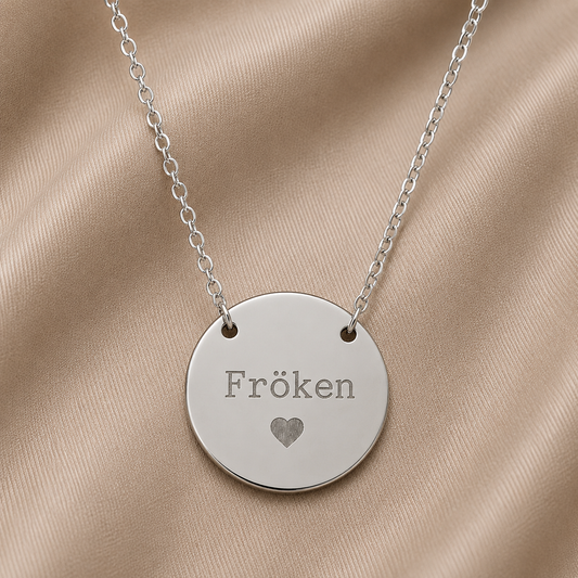 Fröken - Halsband med rund bricka