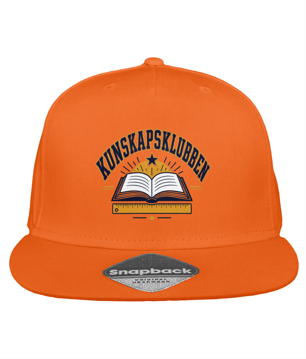 Orange lärarkeps med KUNSKAPSKLUBBEN-tryck